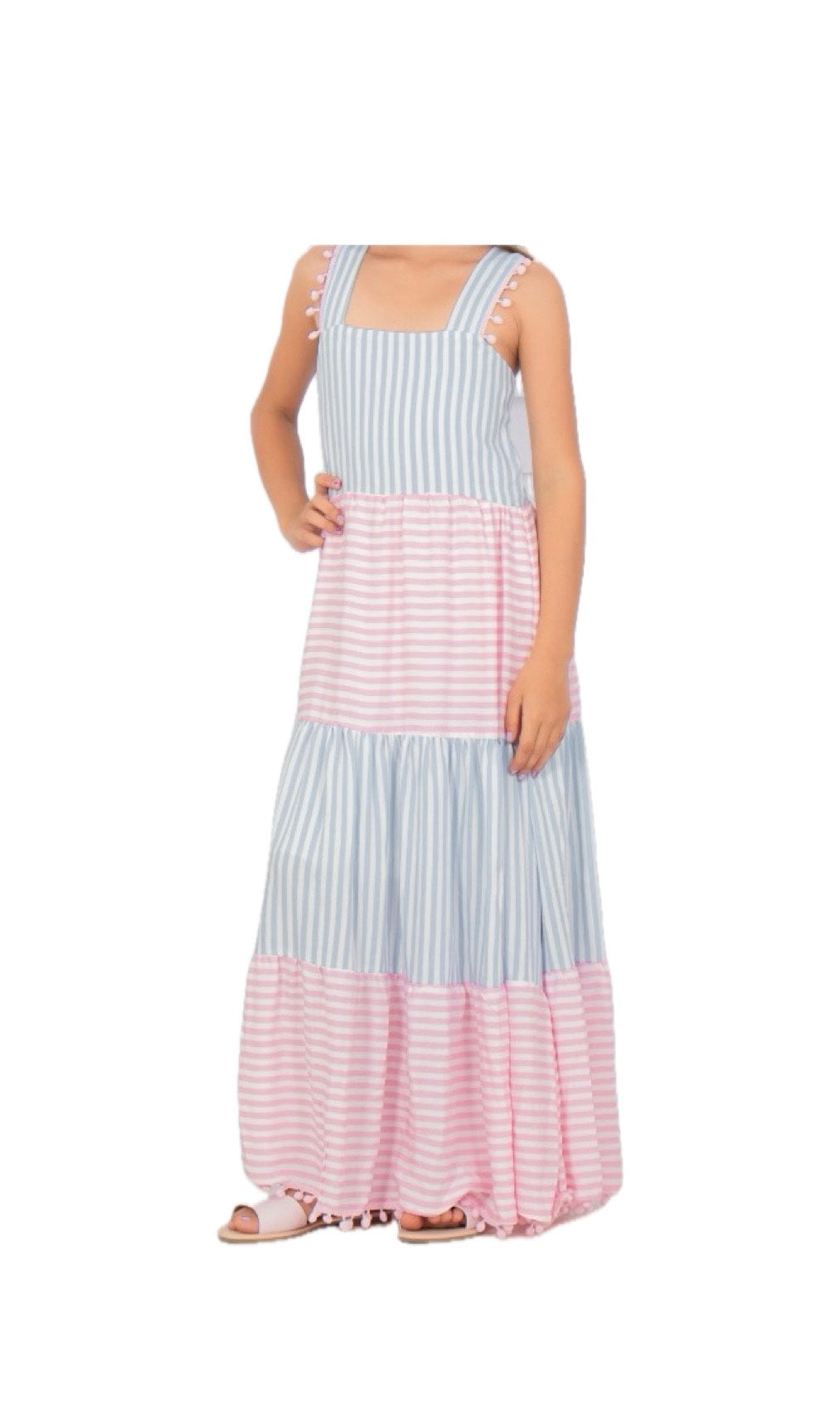 Girls' multi striped dress